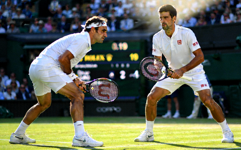 2019年温网男单决赛决胜盘抢七 - 诺瓦克·德约科维奇与罗杰·费德勒在冠军点上紧张对峙